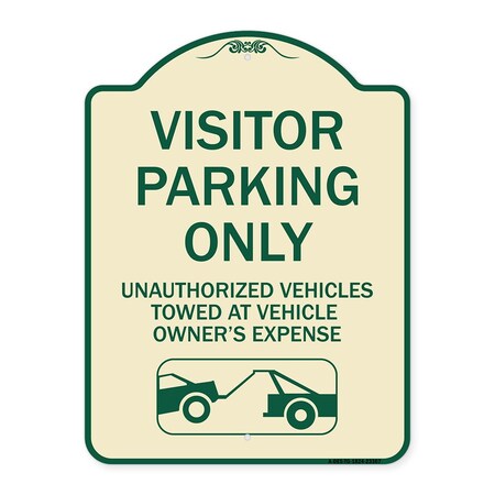 Signmission Parking Restriction Visitor Parking Only Unauthorized Vehicles Towed at Owner Expense, TG-1824-23367 A-DES-TG-1824-23367